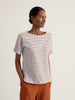 Seasalt Cornwall Bryher View T-Shirt Profile Bergamot striped organic cotton slub T-shirt with boat neckline