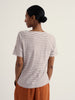 Seasalt Cornwall Bryher View T-Shirt Profile Bergamot striped organic cotton slub T-shirt with boat neckline