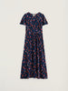 Seasalt Cornwall Chateaux Dress in Snapdragon Sea Cave floral print. Organic cotton jerseydress with empire waist and angel sleeves.